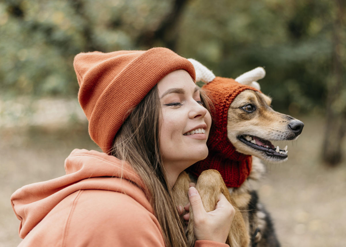 German dog owner with dog