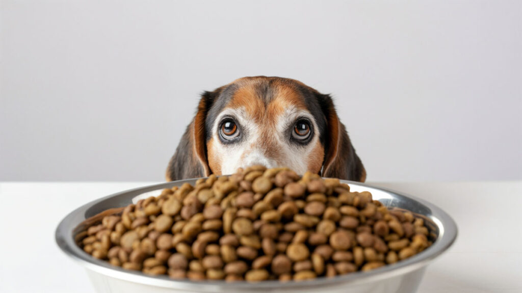Der Hund freut sich, wenn es schmeckt, oder?