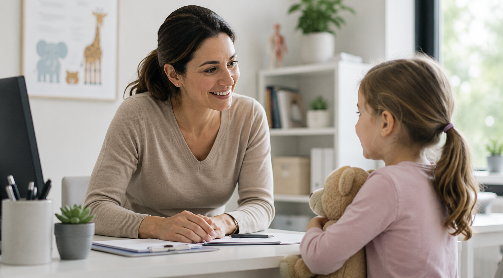 Pediatric consultation in a bright and calm medical room